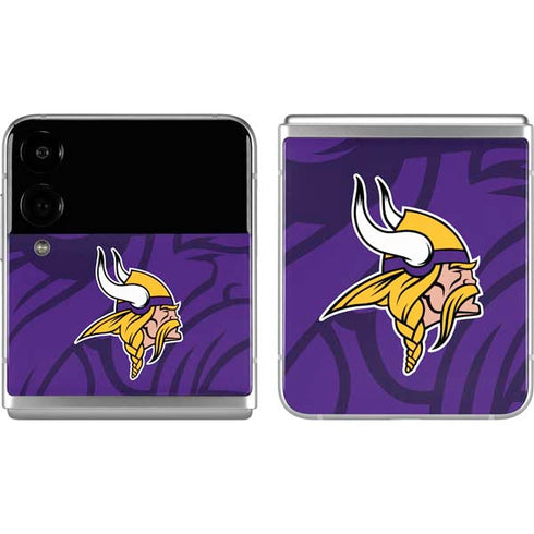 NFL Minnesota Vikings Double Vision Galaxy Z Flip4 5G Skin